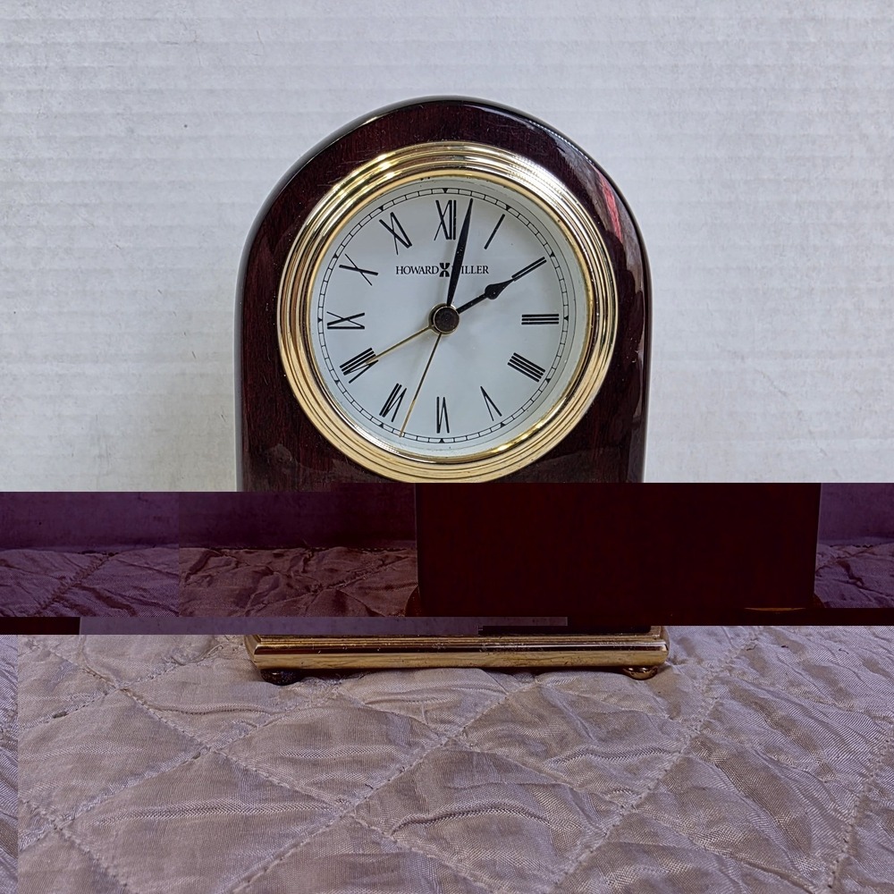 Howard Miller 613-487 Rosewood Arch Table Alarm Clock – Benchmark Quartz – 1990s